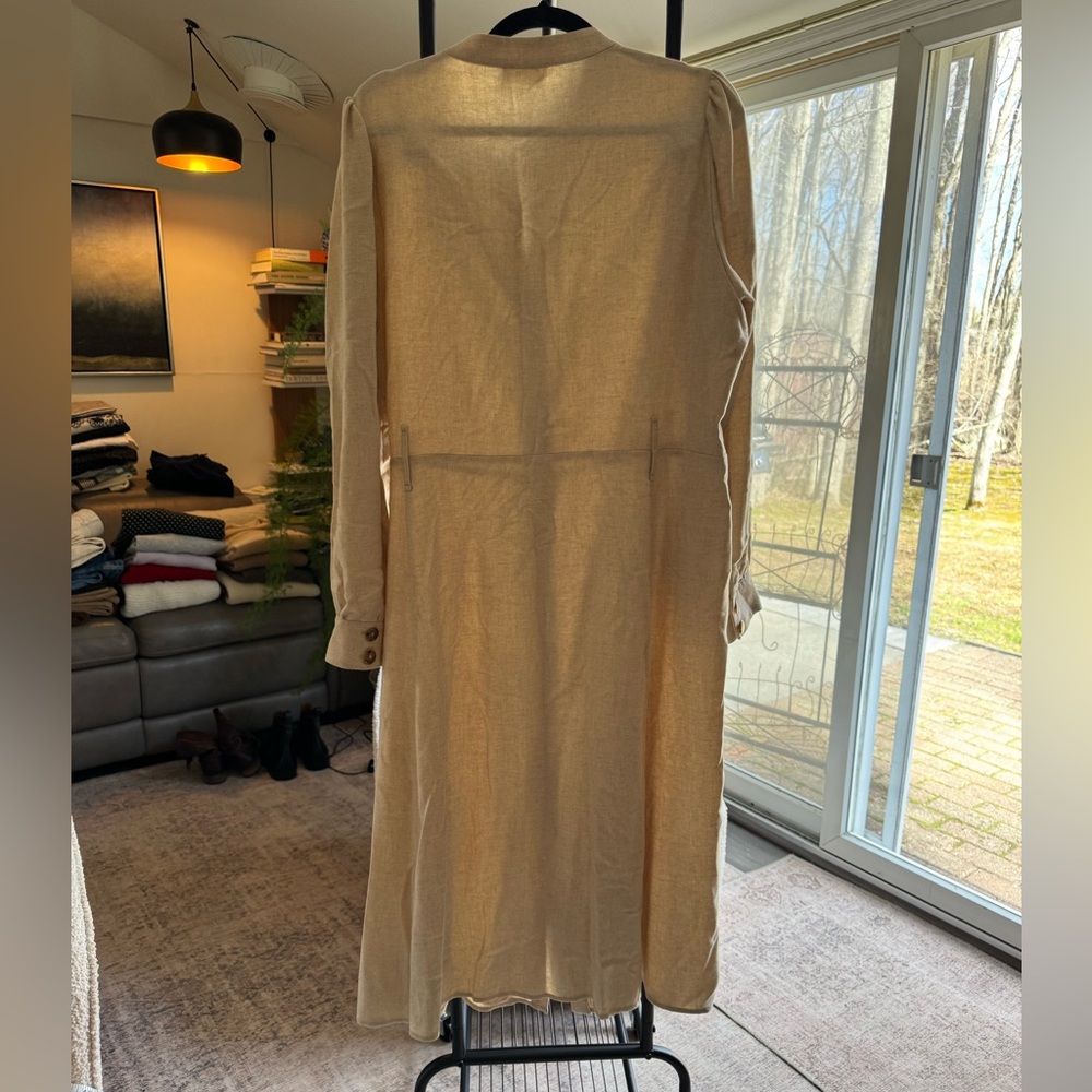 Szane Neutral Wool Blend Button-Front Dress - image 2
